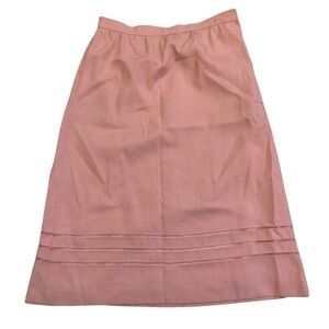 Vintage Pink Linen-Blend A-Line Skirt - Size 10, Retro 60s/70s